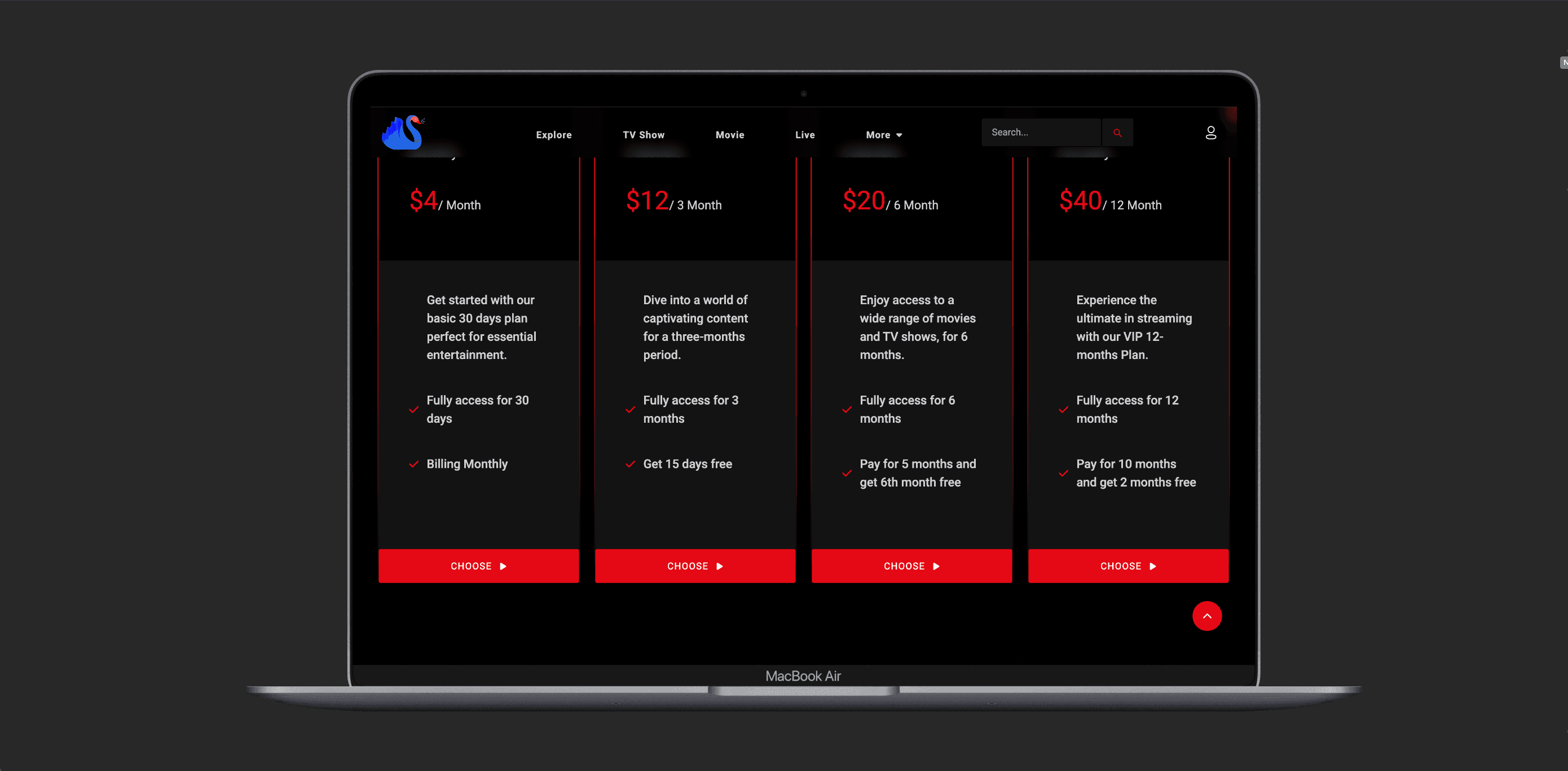 The Susila subscription plans, shown on a laptop, with monthly, three, six and twelve month tiers